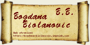 Bogdana Biolanović vizit kartica
